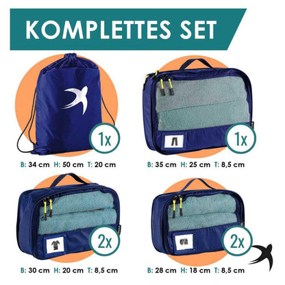 Packing Cubes mit Kompression in 6 verschiedenen Farben