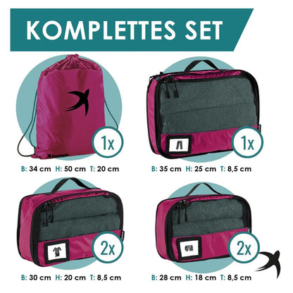 Packing Cubes mit Kompression in 6 verschiedenen Farben