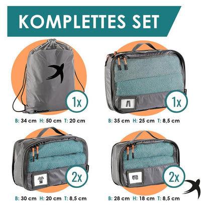 Packing Cubes mit Kompression in 6 verschiedenen Farben