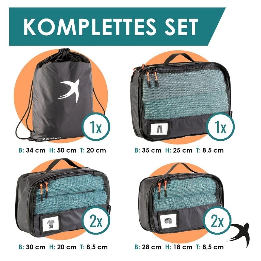 Packing Cubes mit Kompression in 6 verschiedenen Farben