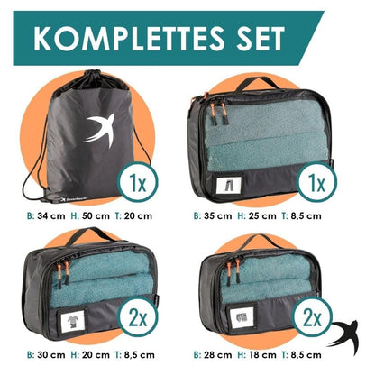 Packing Cubes mit Kompression in 6 verschiedenen Farben