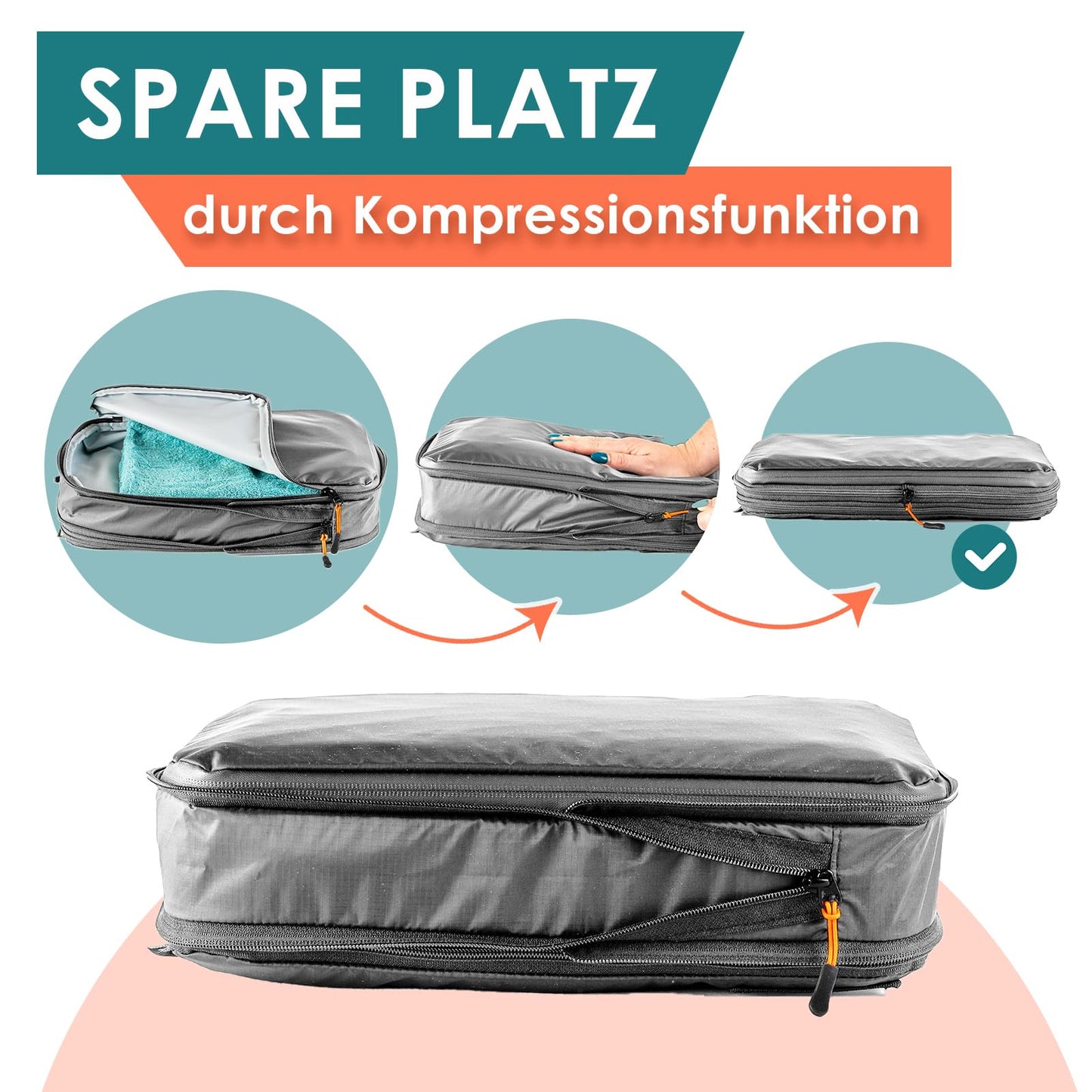 Packing Cubes mit Kompression in 6 verschiedenen Farben