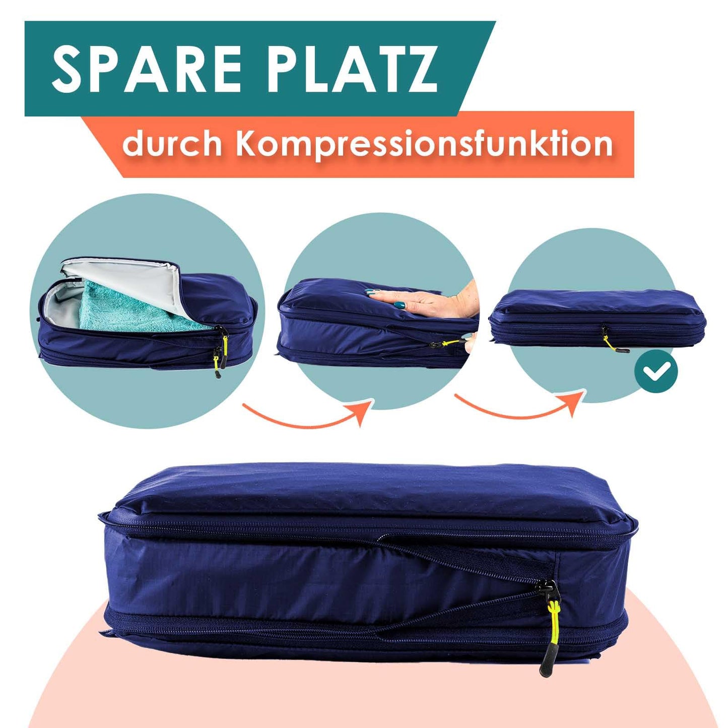 Packing Cubes mit Kompression in 6 verschiedenen Farben