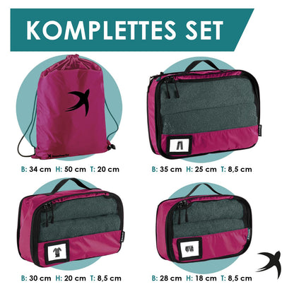 Packing Cubes mit Kompression in 6 verschiedenen Farben