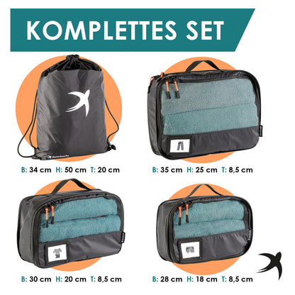 Packing Cubes mit Kompression in 6 verschiedenen Farben