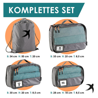 Packing Cubes mit Kompression in 6 verschiedenen Farben