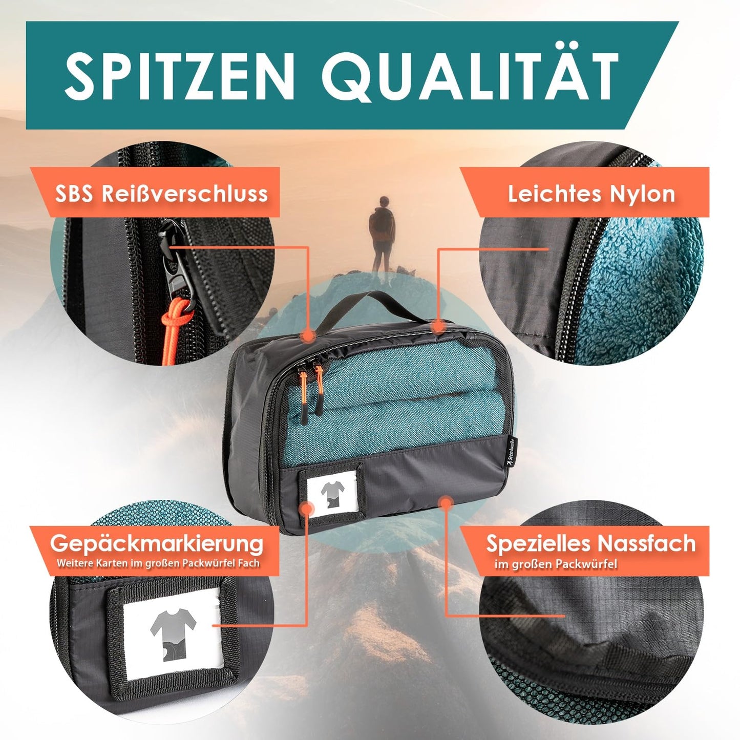 Packing Cubes mit Kompression in 6 verschiedenen Farben