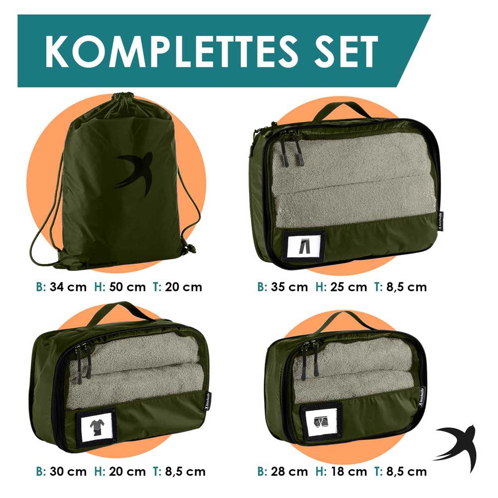 Packing Cubes mit Kompression in 6 verschiedenen Farben