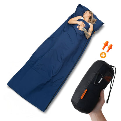 Hütten/ -Reiseschlafsack ultradünn aus 100% Baumwolle in 3 Farbvarianten (Inlett zur Kombination mit einer Decke)