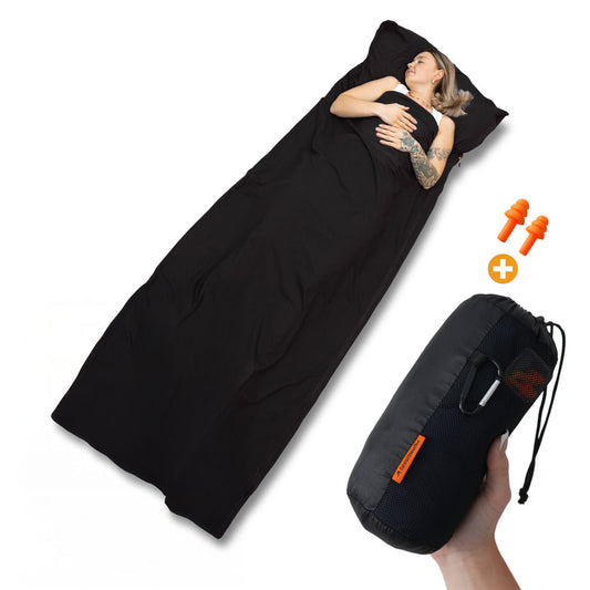 Hütten/ -Reiseschlafsack ultradünn aus 100% Baumwolle in 3 Farbvarianten (Inlett zur Kombination mit einer Decke)