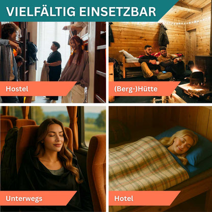 Hütten/ -Reiseschlafsack ultradünn aus 100% Baumwolle in 3 Farbvarianten (Inlett zur Kombination mit einer Decke)