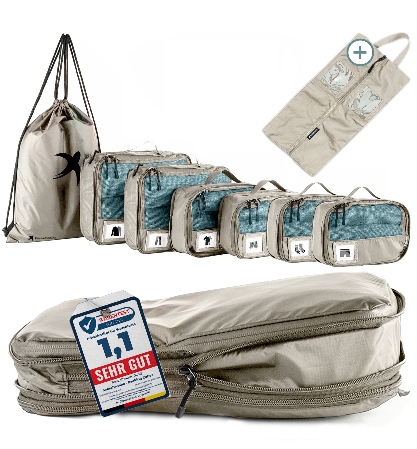 Packing Cubes mit Kompression in 6 verschiedenen Farben