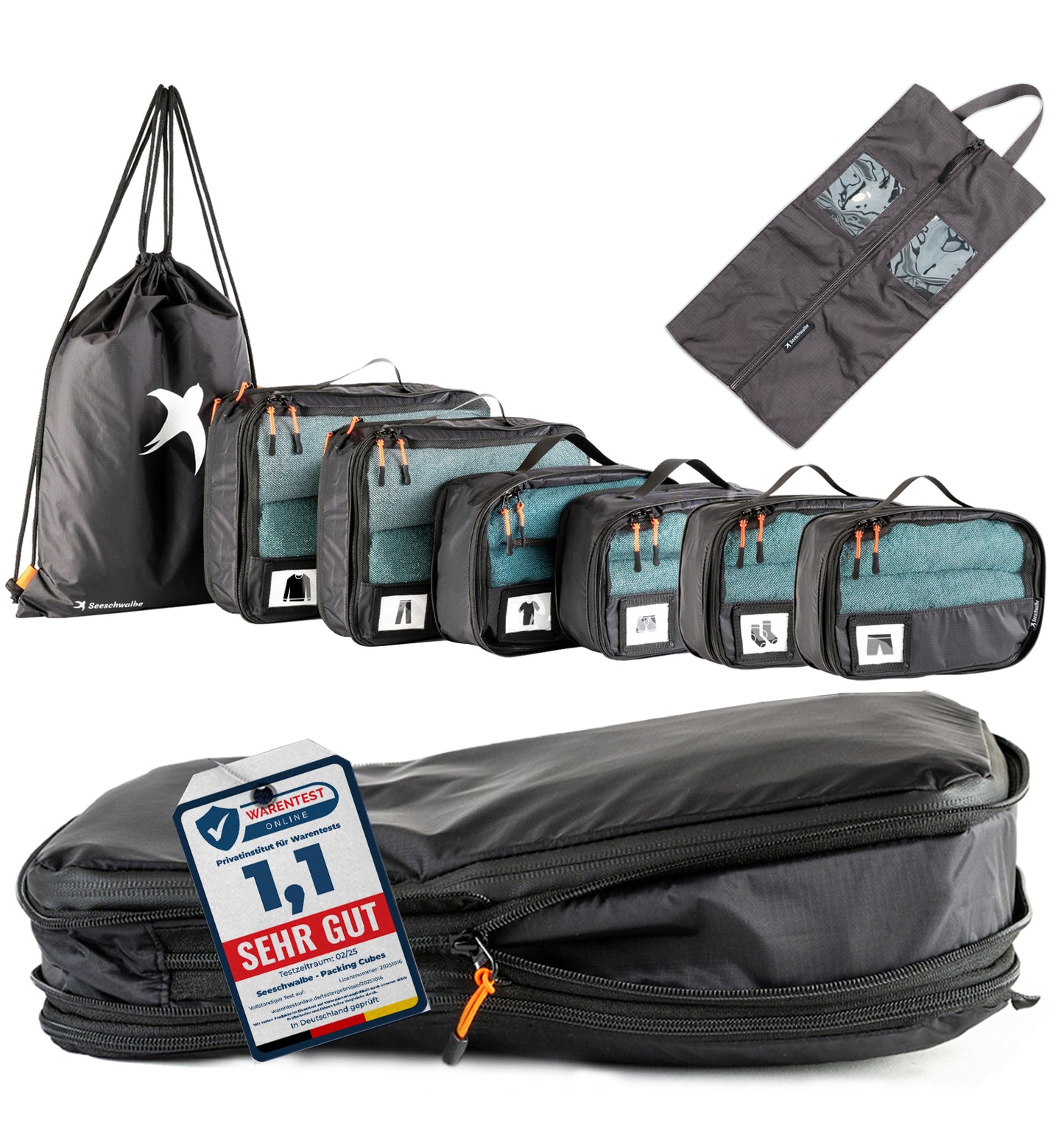 Packing Cubes mit Kompression in 6 verschiedenen Farben