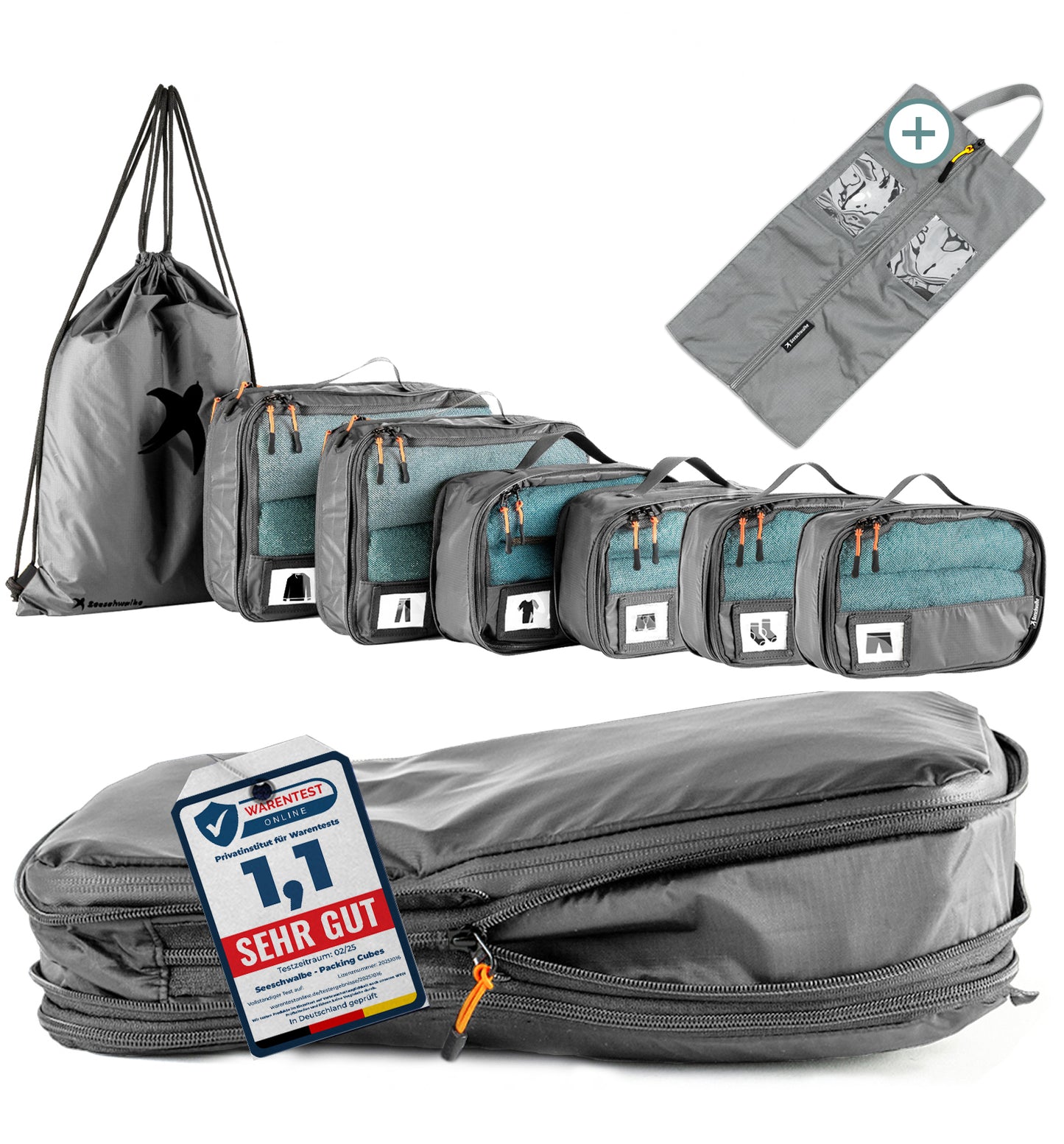 Packing Cubes mit Kompression in 6 verschiedenen Farben