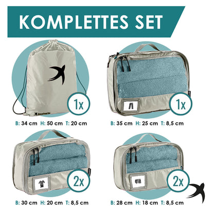 Packing Cubes mit Kompression in 6 verschiedenen Farben