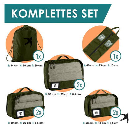Packing Cubes mit Kompression in 6 verschiedenen Farben