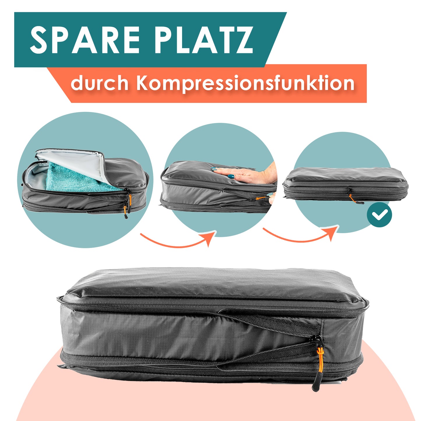 Packing Cubes mit Kompression in 6 verschiedenen Farben