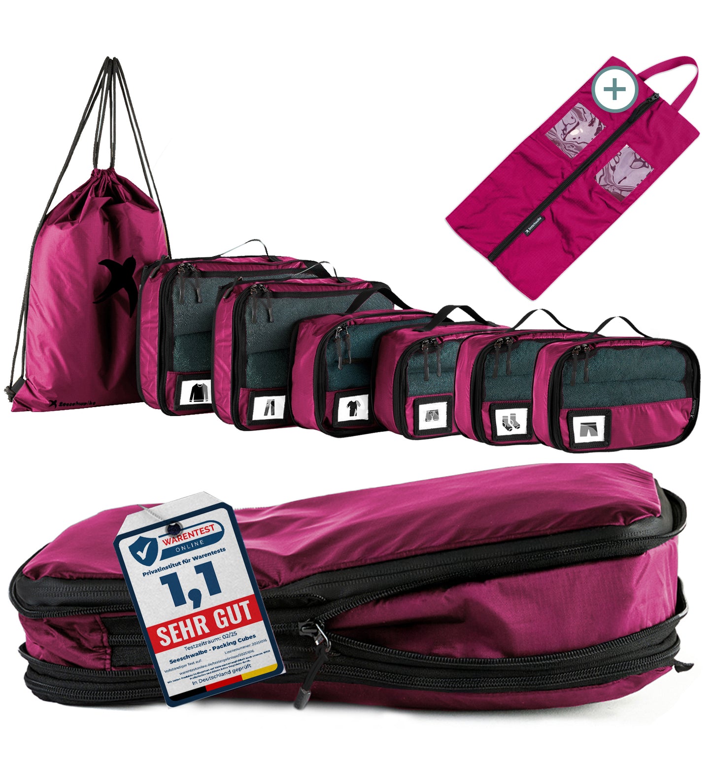 Packing Cubes mit Kompression in 6 verschiedenen Farben