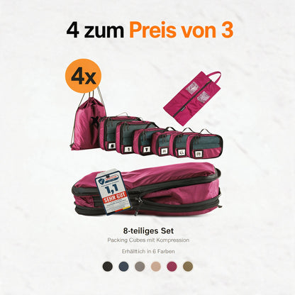 Familienbundle (4 Packing Cube Sets zum Preis von 3)