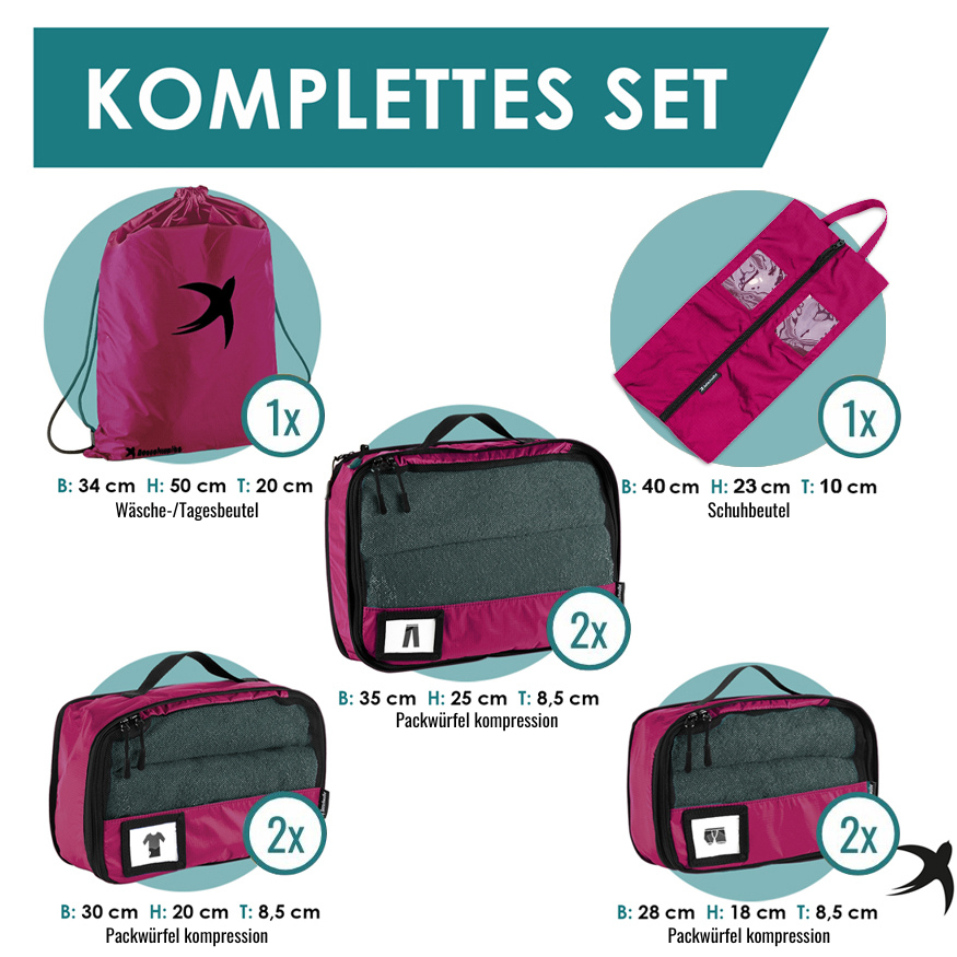 Familienbundle (4 Packing Cube Sets zum Preis von 3)
