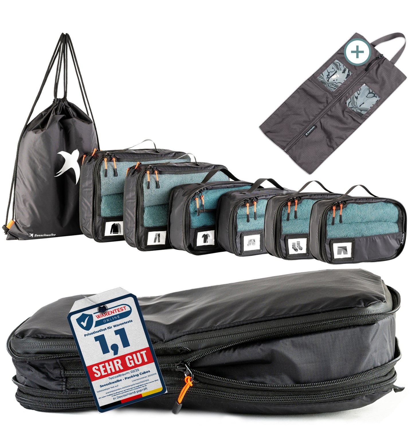 Packing Cubes mit Kompression in 6 verschiedenen Farben